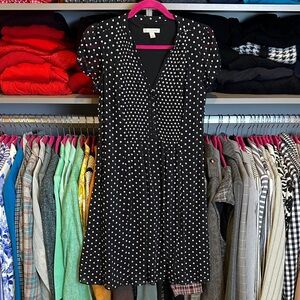Db Established 1962 black/white polka dot cap sleeve lined dress size 4P